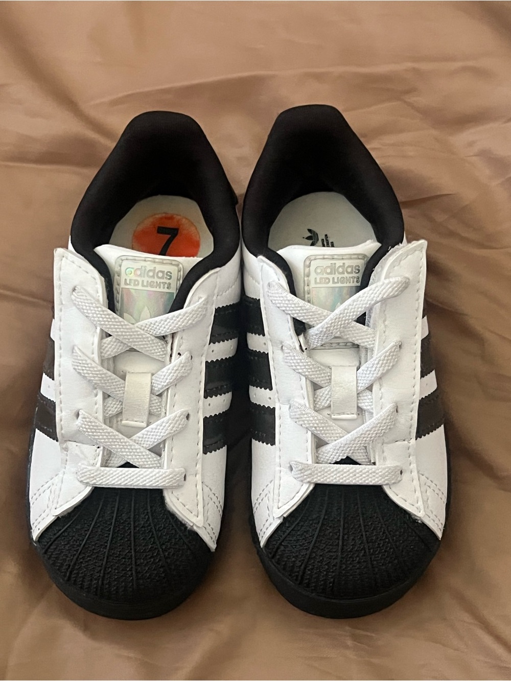adidas Kids Black and White Classic Shell Toe Sneakers
